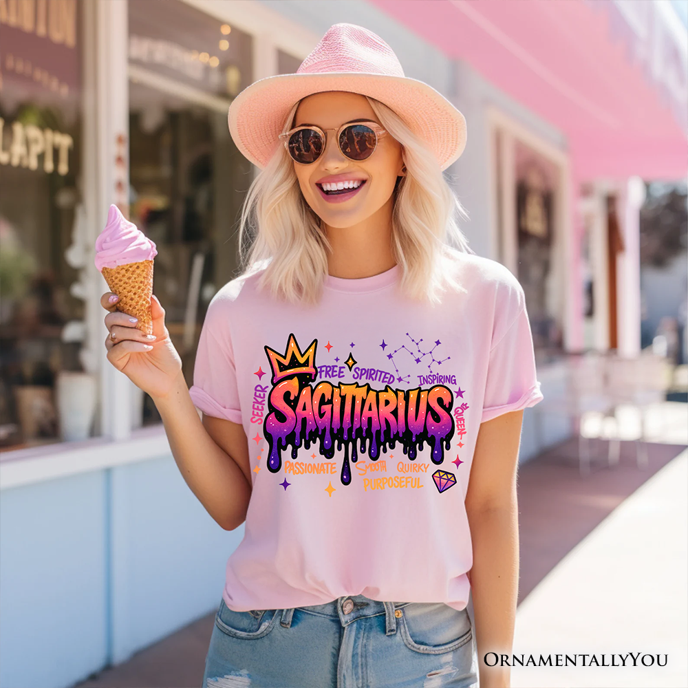 Sagittarius Graffiti Zodiac T-Shirt, Street Style Astrology Horoscope Tee