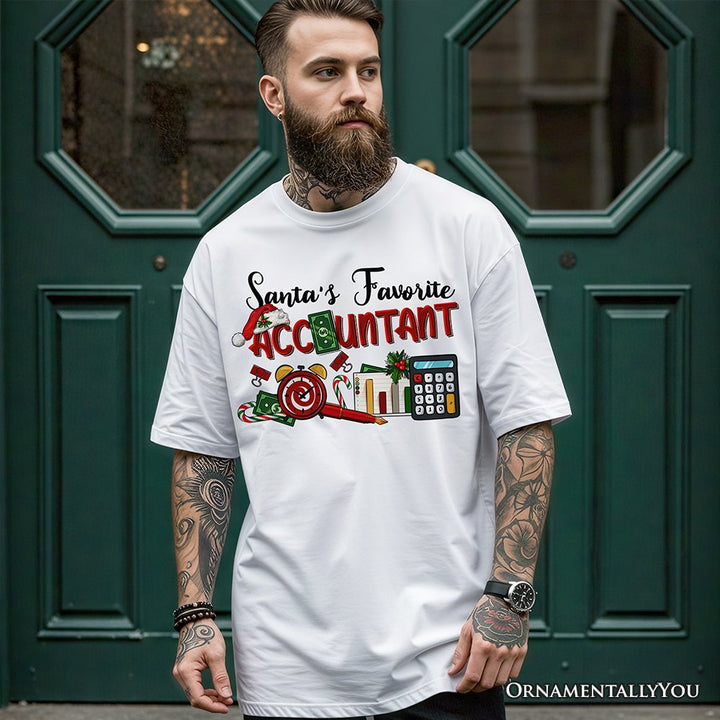 Santa’s Favorite Accountant Christmas T-Shirt, Merry Holiday Tee for Bookkeepers T-Shirts OrnamentallyYou 