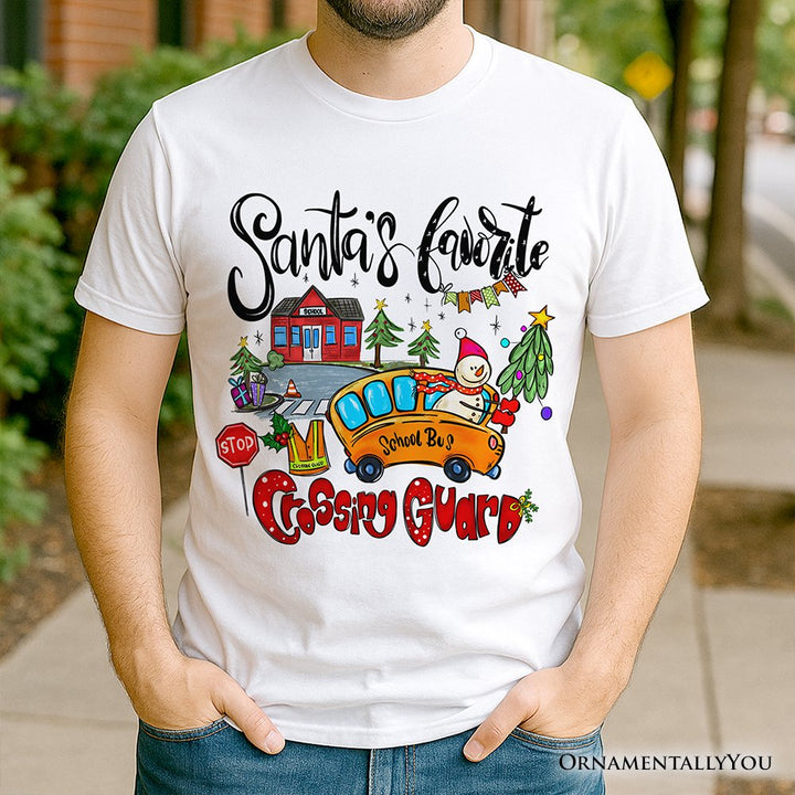 Santa's Favorite Crossing Guard T-Shirt, Merry Christmas School Zone Tee T-Shirts OrnamentallyYou 