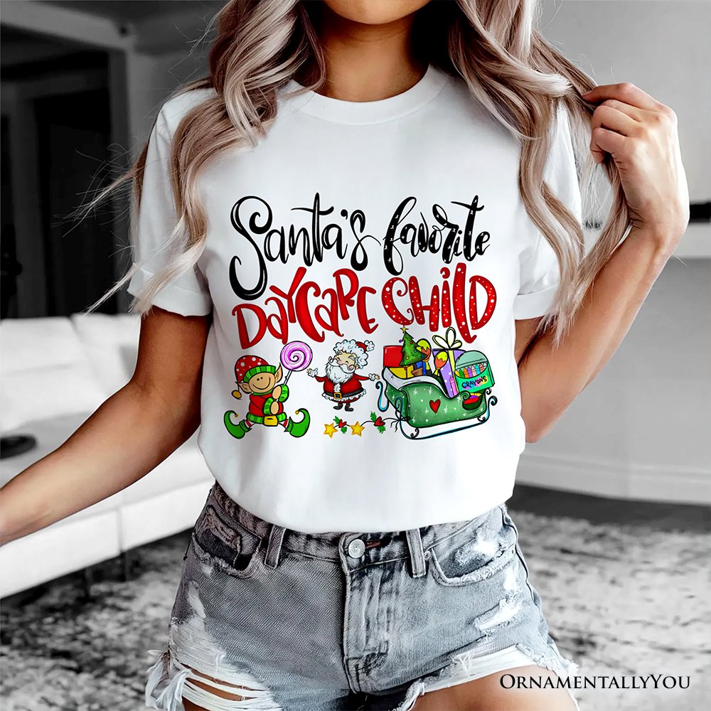 Santa's Favorite Daycare Child T-Shirt, Merry Christmas Children Tee T-Shirts OrnamentallyYou 
