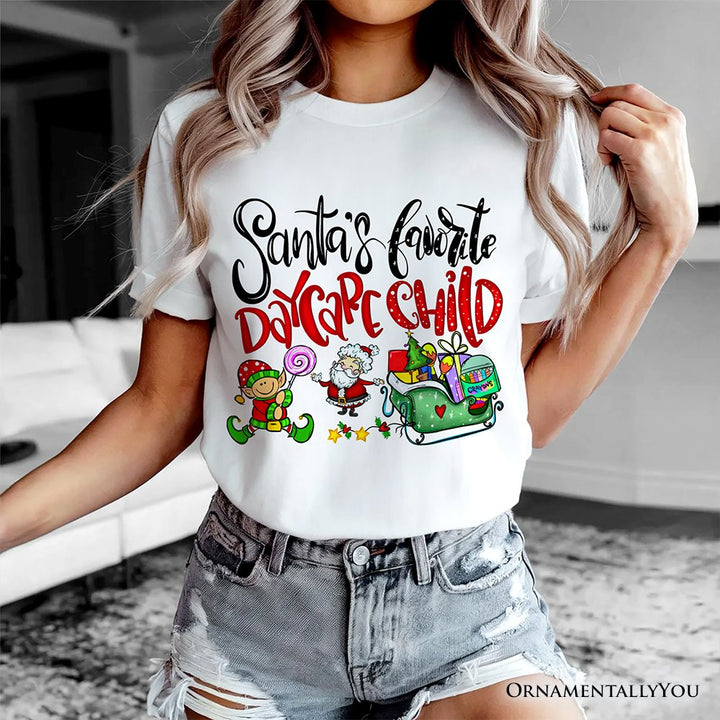 Santa's Favorite Daycare Child T-Shirt, Merry Christmas Children Tee T-Shirts OrnamentallyYou 