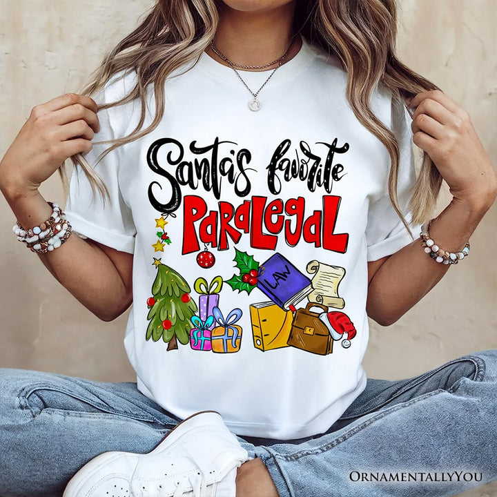 Santa's Favorite Paralegal T-Shirt, Merry Christmas Legal Briefs Tee T-Shirts OrnamentallyYou 