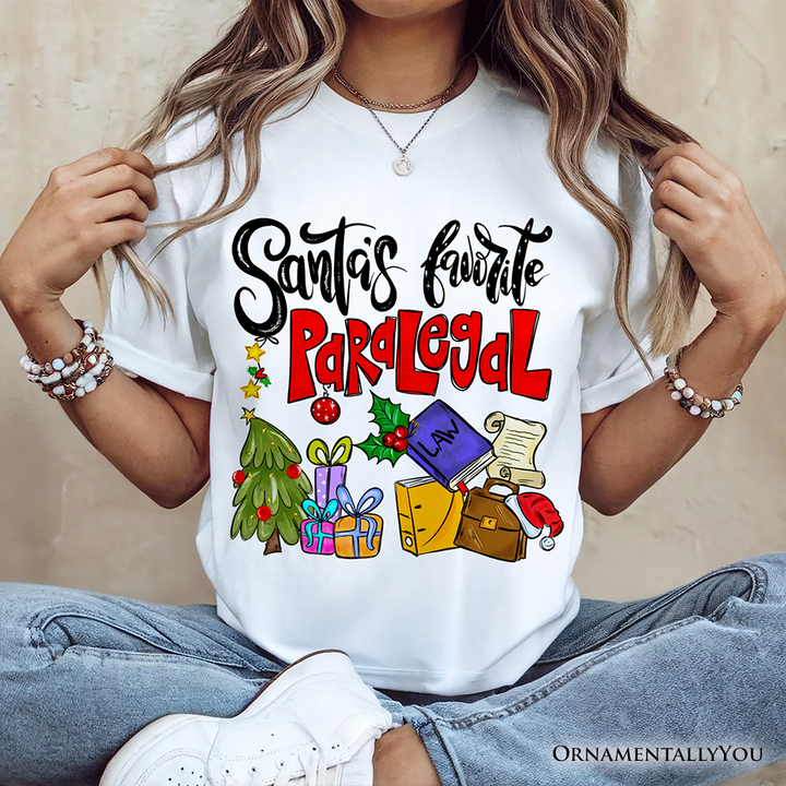 Santa's Favorite Paralegal T-Shirt, Merry Christmas Legal Briefs Tee