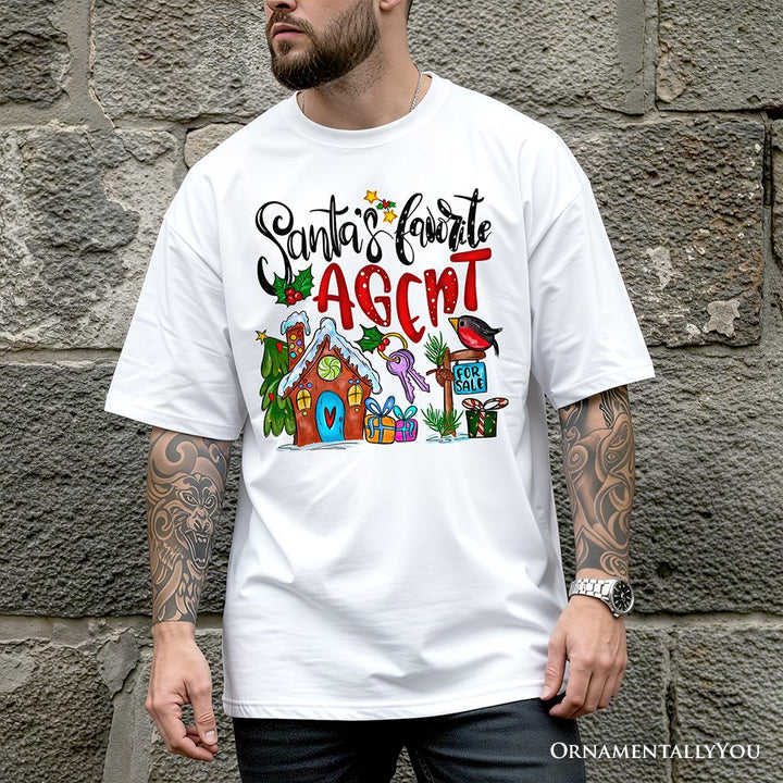 Santa’s Favorite Real Estate Agent T-Shirt, Festive Holiday Christmas Tee T-Shirts OrnamentallyYou 
