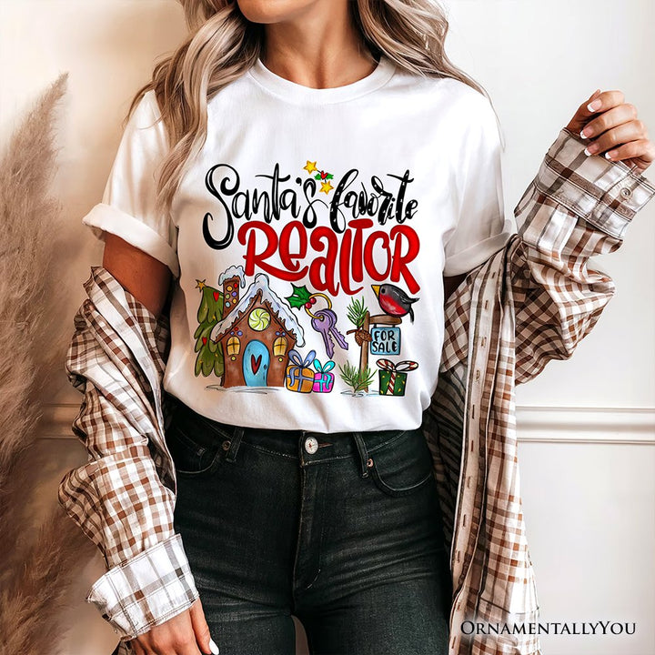 Santa’s Favorite Realtor T-Shirt, Merry Christmas Home Tee T-Shirts OrnamentallyYou 