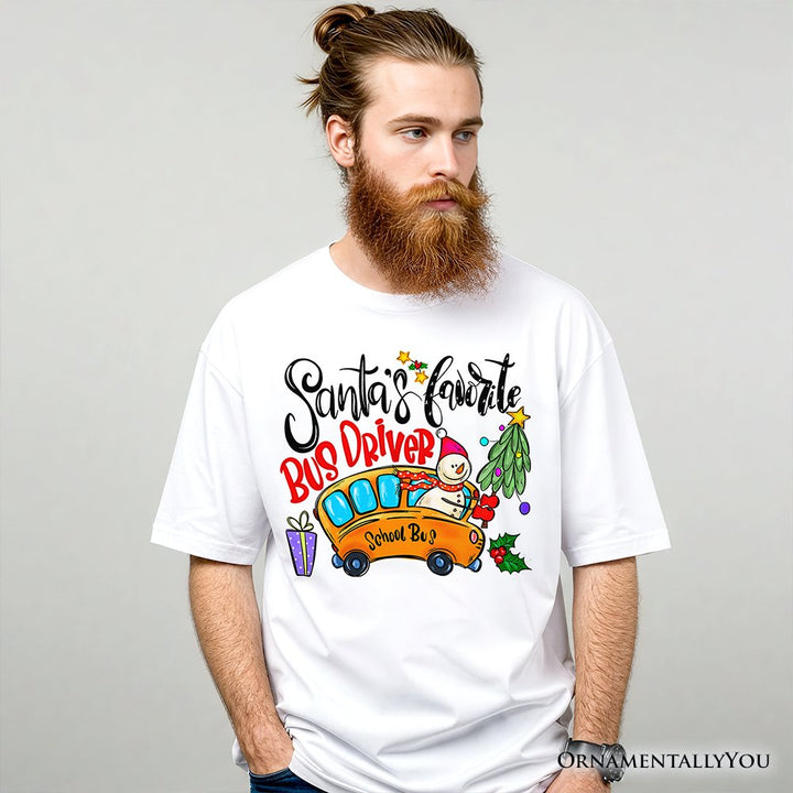 Santa’s Favorite School Bus Driver T-Shirt, Merry Holiday Tee T-Shirts OrnamentallyYou 