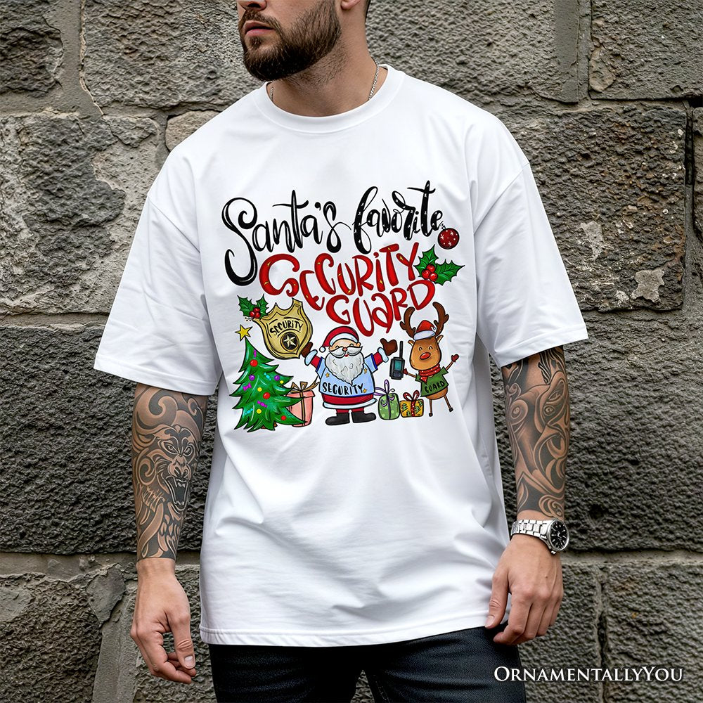 Santa’s Favorite Security Guard T-Shirt, Merry Christmas Safety Patrol Tee T-Shirts OrnamentallyYou 