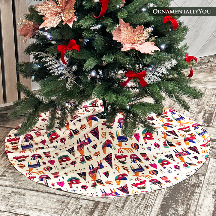 Scandinavian Folk Style Christmas Tree Skirt