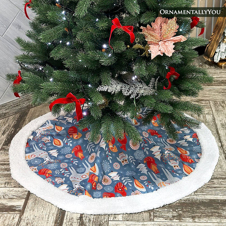 Scandinavian Forest Animal Pattern Tree Skirt Tree Skirt Nantong Prince Home Fashion Co., Ltd. 