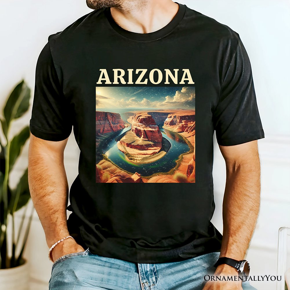 Scenic Arizona State Desert Canyon Vintage T-Shirt, Horseshoe Bend Tee and Southwest Nature Souvenir T-Shirts OrnamentallyYou 
