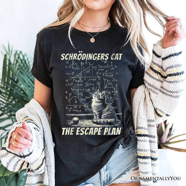 Schrödinger’s Cat The Escape Plan Physics Humor T-Shirt, Funny Science Nerd Tee T-Shirts OrnamentallyYou 