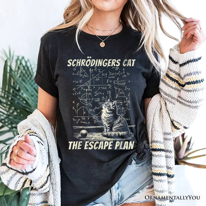 Schrödinger’s Cat The Escape Plan Physics Humor T-Shirt, Funny Science Nerd Tee