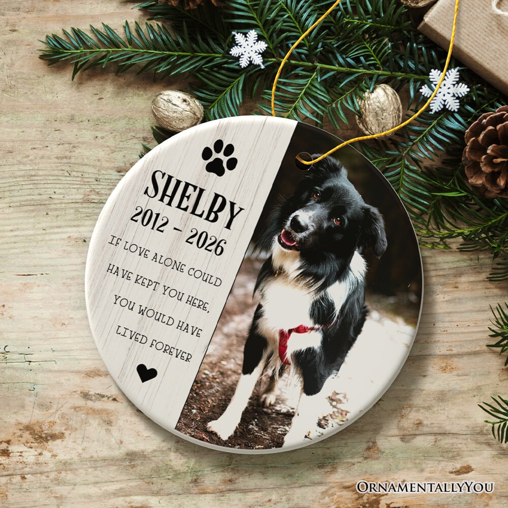 Sentimental Dog Remembrance Personalized Ornament, Memorial Picture for Pet that Passed Away Ceramic Ornament OrnamentallyYou 