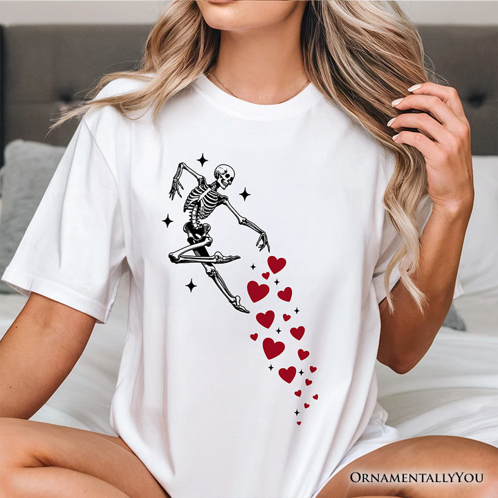Skeleton Hearts Valentine T-Shirt, Playful Funny Tee