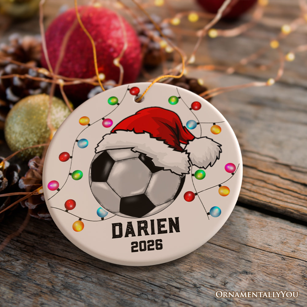 Soccer Ornament Customized with Player and Team, Custom Keepsake Coaches Gift