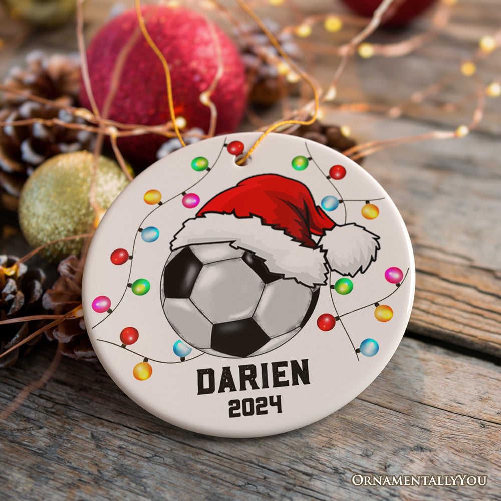 Soccer Ornament Customized with Player and Team, Custom Keepsake Coaches Gift