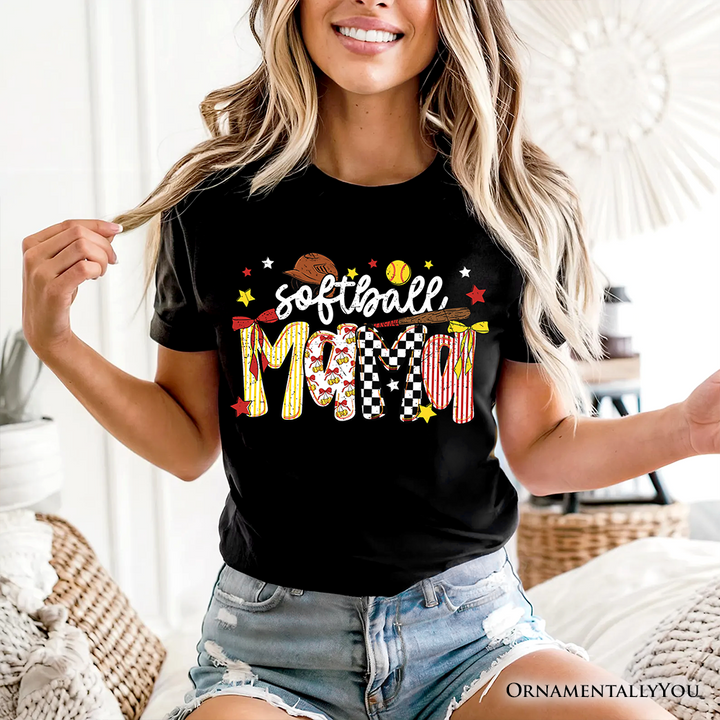 Softball Mama Game Day T-Shirt, Retro Sports Mom Tee