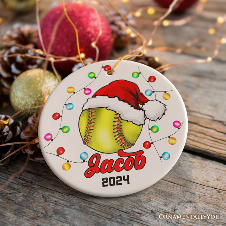 Softball Ornament Customized with Player and Team, Custom Keepsake Coaches Gift