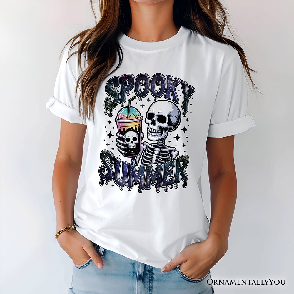Spooky Summer Skeleton T-Shirt, Snarky Halloween Tee for Coffee and Horror Fanatics T-Shirts OrnamentallyYou 