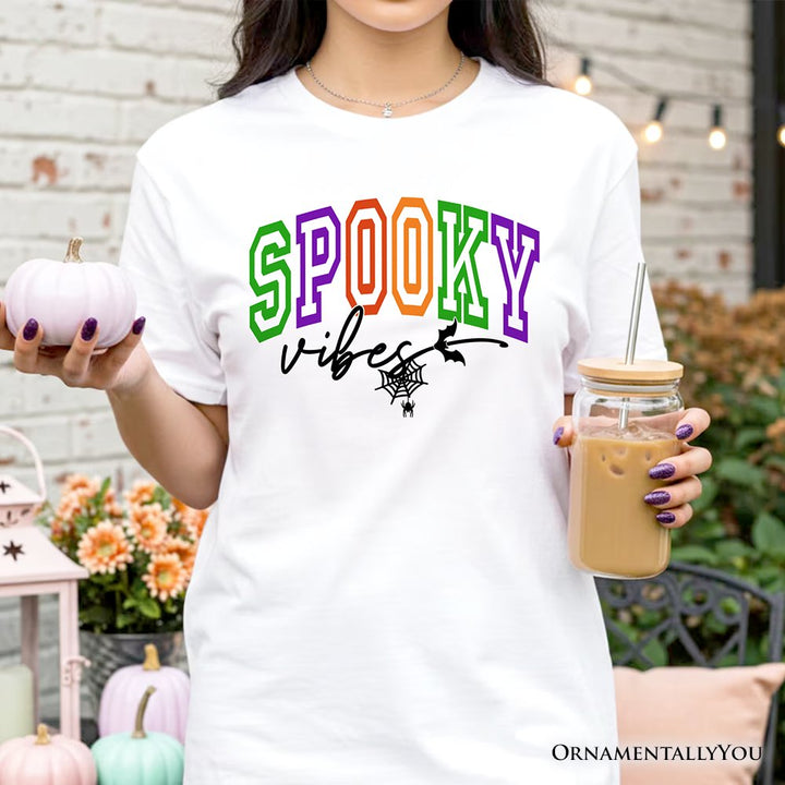 Spooky Vibes Sports Lettering T-Shirt, Colorful Halloween Tee T-Shirts OrnamentallyYou 