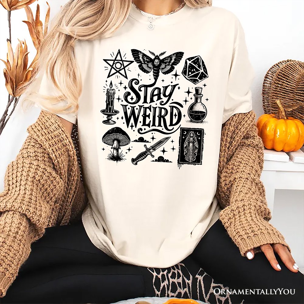 Stay Weird Witchy Vibes T-Shirt, Mystical Halloween Tee for Powerful Women T-Shirts OrnamentallyYou 