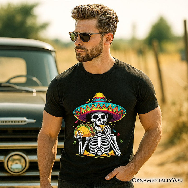Taco Skeleton Cinco De Mayo T-Shirt, Funny Mexican Skull Sombrero Tee T-Shirts OrnamentallyYou 