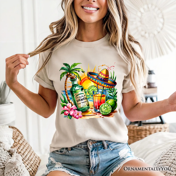 Tequila Cheaper Than Therapy Cinco De Mayo T-Shirt, Funny Beach Drink Tee