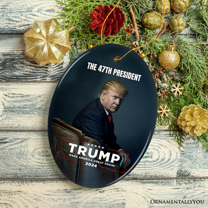 The 47th President Donald Trump Ceramic Ornament, 2024 Election Keepsake Gift OrnamentallyYou 