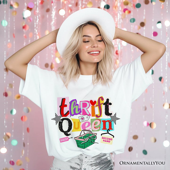 Thrift Queen T-Shirt, Colorful Second Hand Shopping Tee T-Shirts OrnamentallyYou 