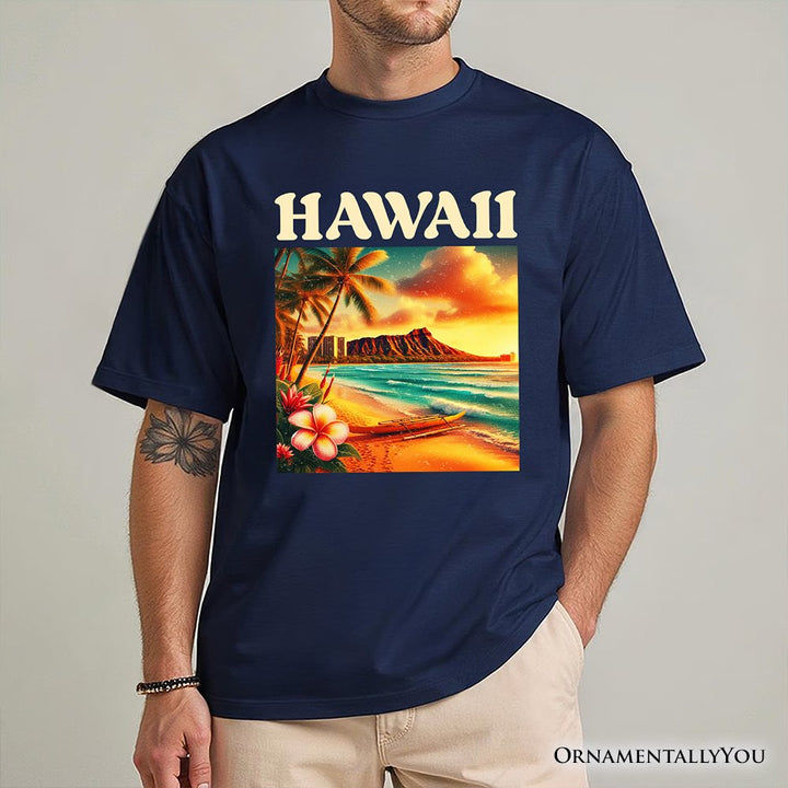 Tropical Hawaii Island State T-Shirt, Vibrant Diamond Head Seaside Tee and Honolulu Souvenir T-Shirts OrnamentallyYou 