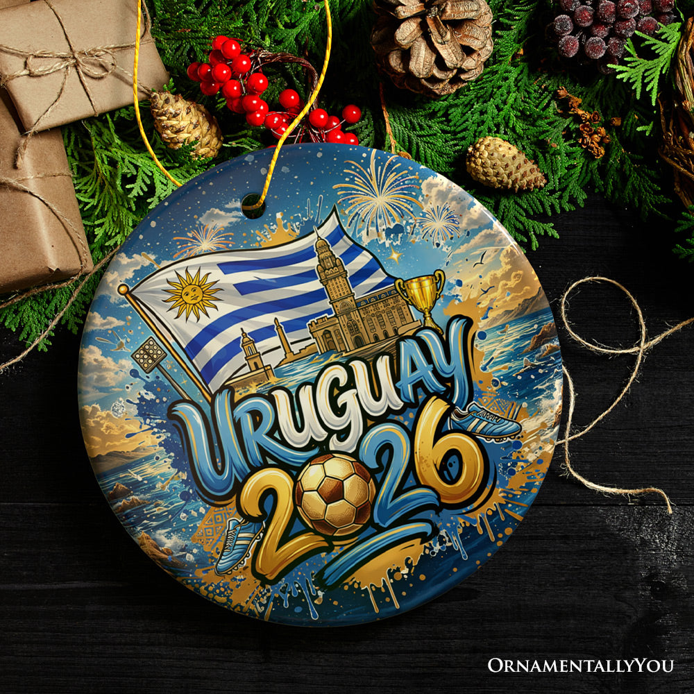 Uruguay 2026 Soccer Cup Global Championship Ornament, Fans Football Gift and Tree Decor