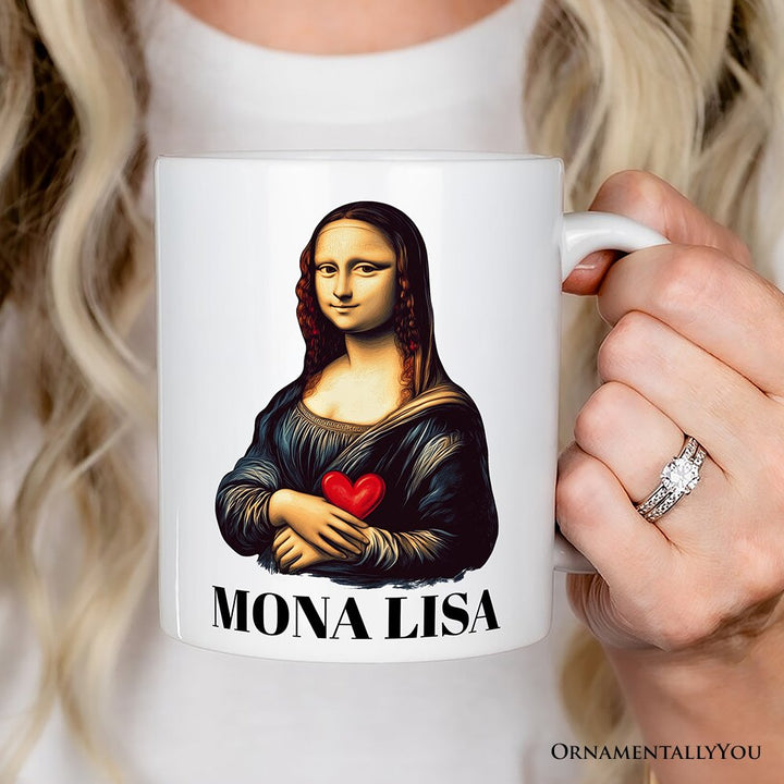 Valentine Style Mona Lisa Personalized Mug, Leonardo da Vinci Vintage Art Lover Gift Personalized Ceramic Mug OrnamentallyYou 
