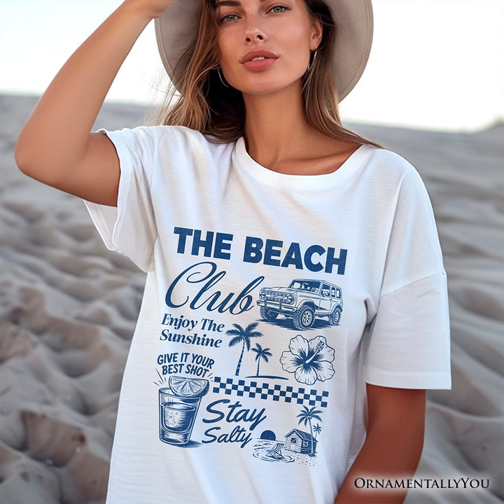 Vintage Coastal Summer Vacation T-Shirt, The Beach Club Stay Salty Tee T-Shirts OrnamentallyYou 