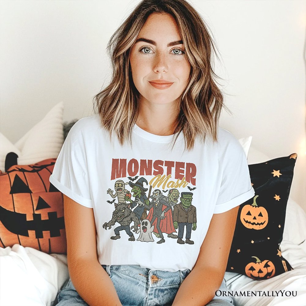 Vintage Monster Mash T-Shirt, Retro Halloween Friends Tee T-Shirts OrnamentallyYou 