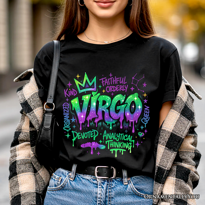 Virgo Graffiti Zodiac T-Shirt, Street Style Astrology Horoscope Tee