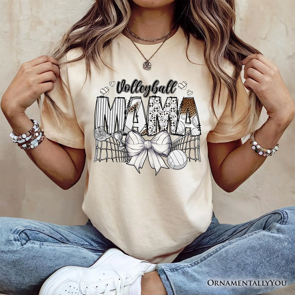 Volleyball Mama Coquette Bow T-Shirt, Sport Mom Life Tee T-Shirts OrnamentallyYou 