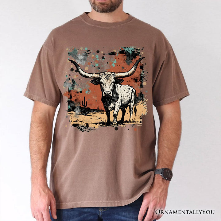 Western Longhorn Bull T-Shirt, Cowboy Rodeo Tee T-Shirts OrnamentallyYou 
