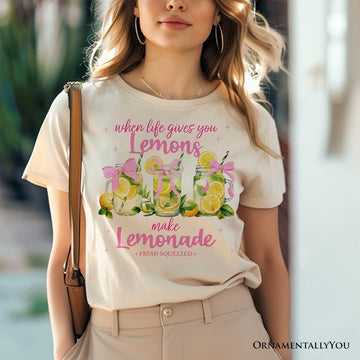 When Life Gives You Lemons Make Lemonade T-Shirt, Coquette White, Natural and Black Summer Girl Tee T-Shirts OrnamentallyYou 