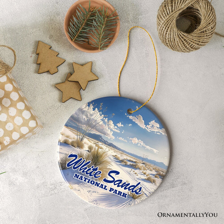 White Sands National Park Scenic Ceramic Ornament, New Mexico Souvenir Christmas Decoration Ceramic Ornament OrnamentallyYou 