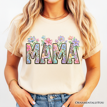Wildflower Mama Floral Printed Faux Oil Paint T-Shirt, Mother's Day Tee