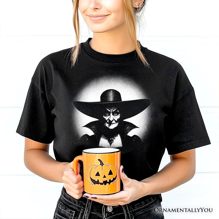 Witch Spooky Portrait T-Shirt, Horror Villain Theme Halloween Tee T-Shirts OrnamentallyYou 