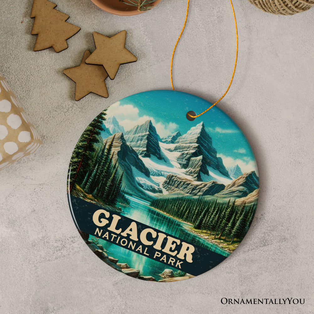 Wondrous Glacier National Park Ornament, Montana Mountain View Christmas Gift and Adventure Keepsake