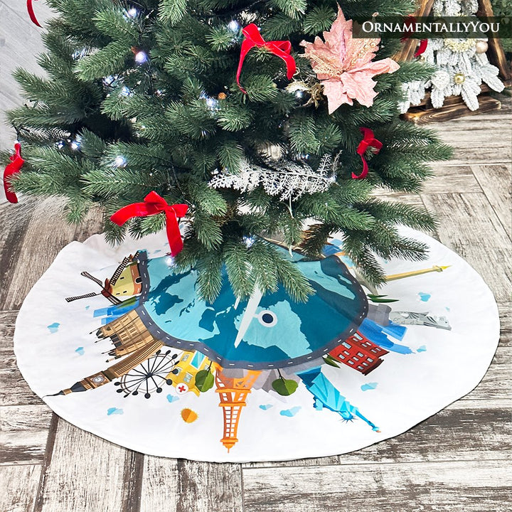 World Landmark Christmas Tree Skirt Tree Skirt Nantong Prince Home Fashion Co., Ltd. 