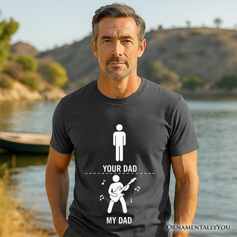 Your Dad Vs My Cool Dad T-Shirt, Funny Bass Guitar Rock Father's Day Tee