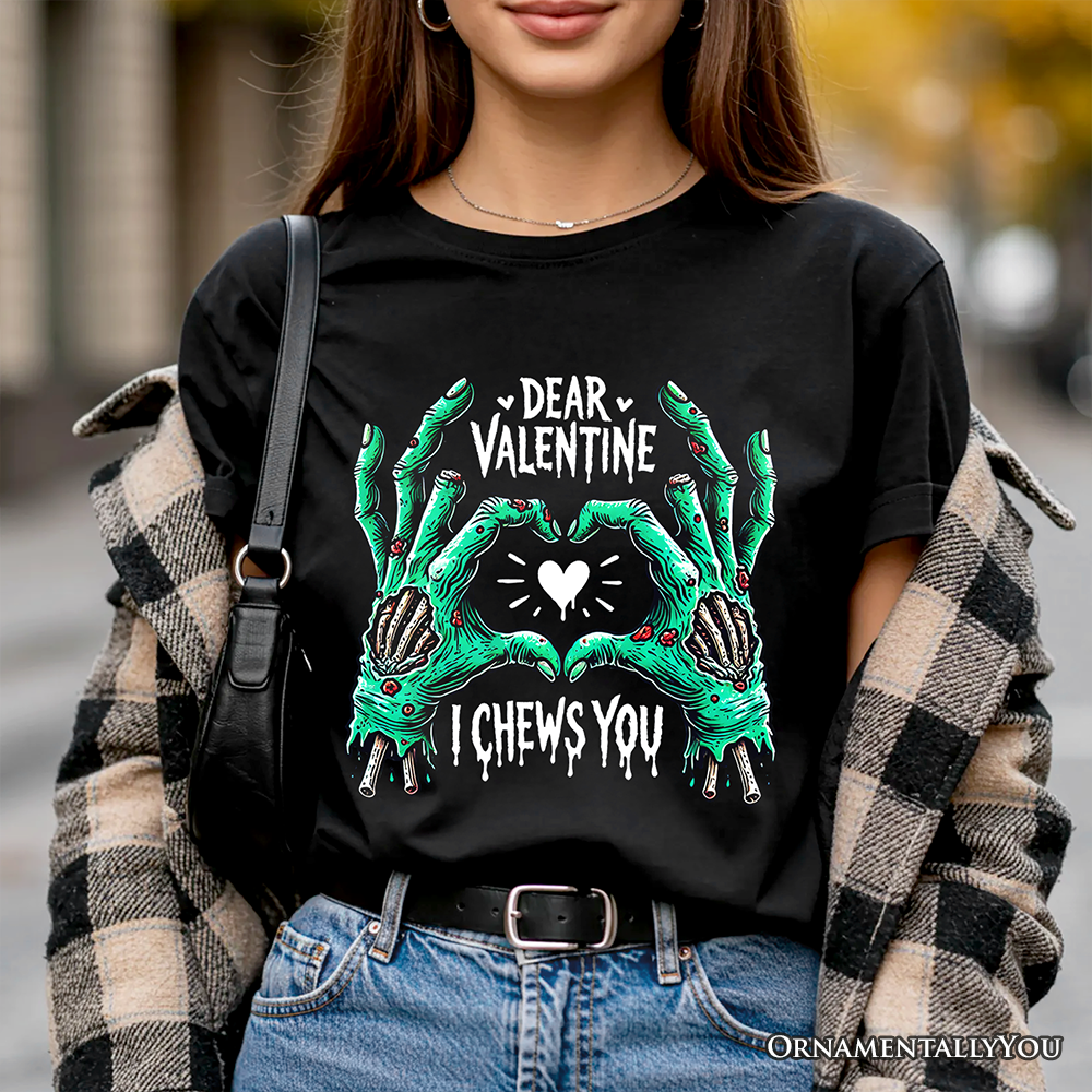 Zombie Valentine Hands I Chews You T-Shirt, Funny Tee for Horror Spring Season