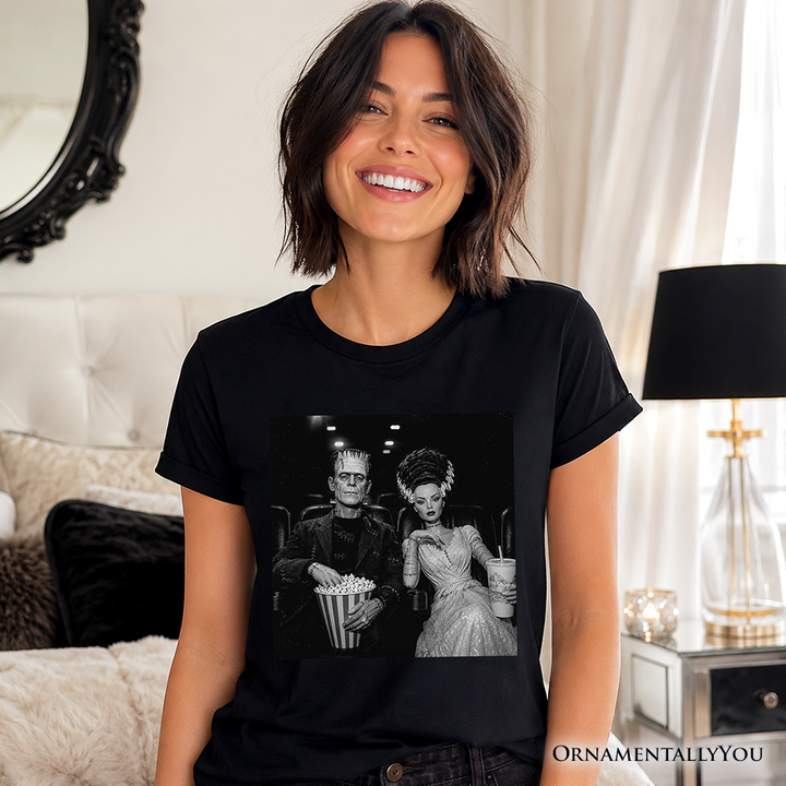 Frankenstein Movie Date Night T-Shirt, Vintage Horror Couple Cinema Tee