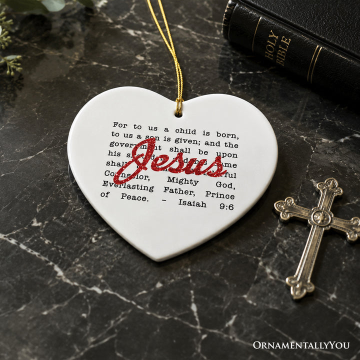 Jesus Christmas Bible Verse Ornament, Isaiah 9:6 for Faithful Believers Gift and Souvenir