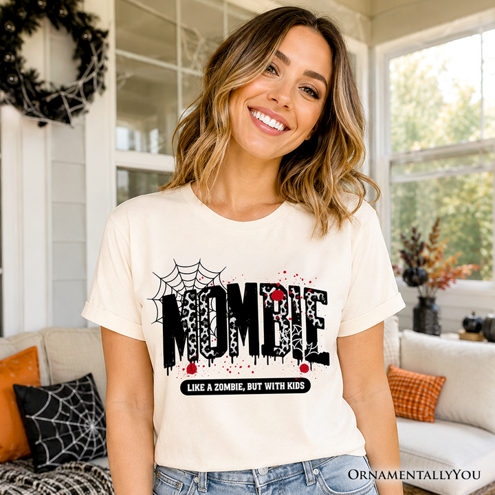 Mombie Like a Zombie But With Kids T-Shirt, Funny Halloween Mom Horror Tee