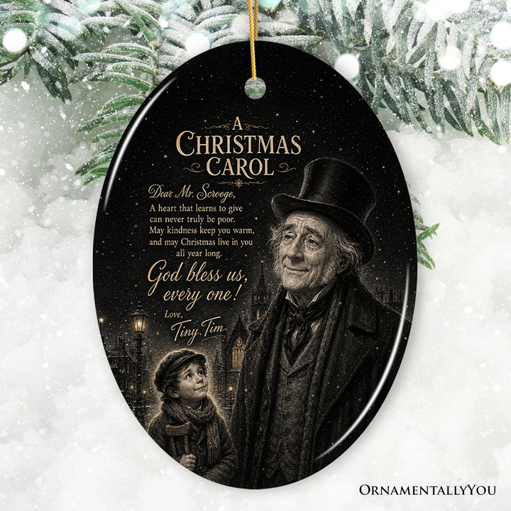 A Christmas Carol God Bless Us Every One Ornament, Charles Dickens Holiday Story Tree Decor