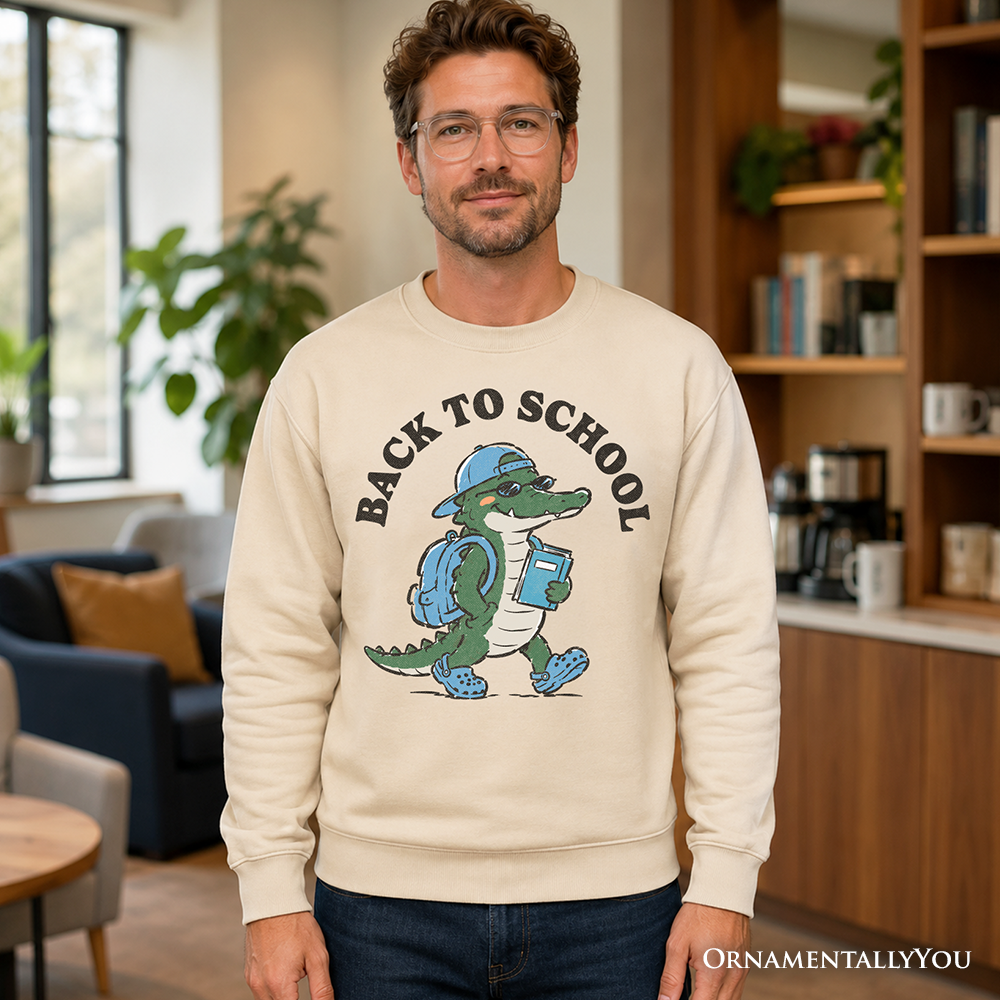 Alligator Back to School Sweatshirt, Cool Sweater for Teachers or Student